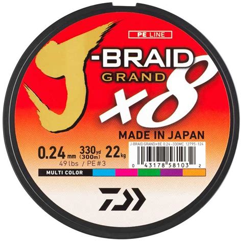 Tresse Daiwa J Braid Grand X8 Multicolore 1500m