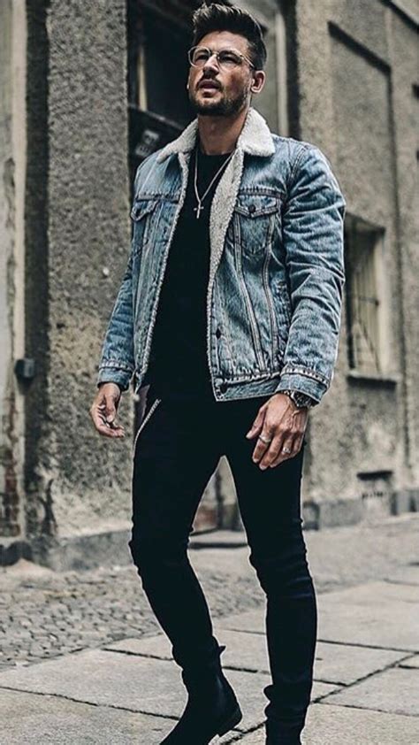 23 Jeans Jacket Outfits Youll Love Winter Outfits Men Stylish Men Casual Mens Casual Outfits