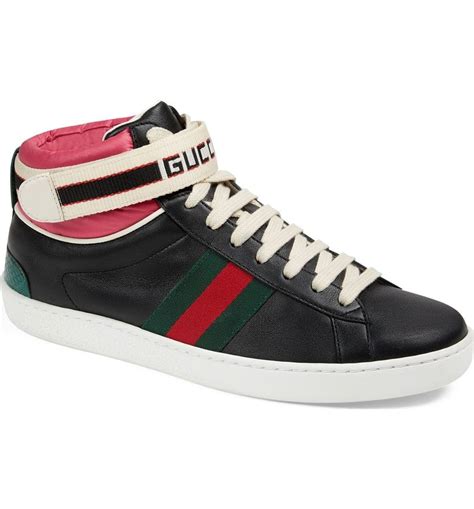 Gucci New Ace High Top Sneaker With Genuine Snakeskin Trim Nordstrom