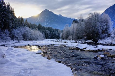 Fonds Decran Saison Hiver Montagnes Rivières Photographie De Paysage