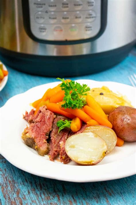 I'll usually just start the corned beef in the morning, and then leave it. Instant Pot Corned Beef and Cabbage - A Pressure Cooker