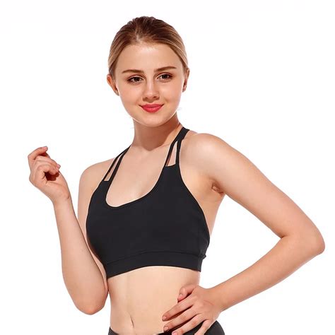 Wx002 Black No Rims Tops Sports Bra Breathable Fitness Stretch Underwear Push Up Yoga Bras The