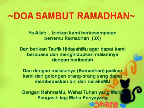 Ya allah berkahilah kami di bulan rajab dan sya'ban, serta berkahilah kami dalam bulan ramadhan. DOA SAMBUT RAMADHAN.. - Sharing My Ceritera