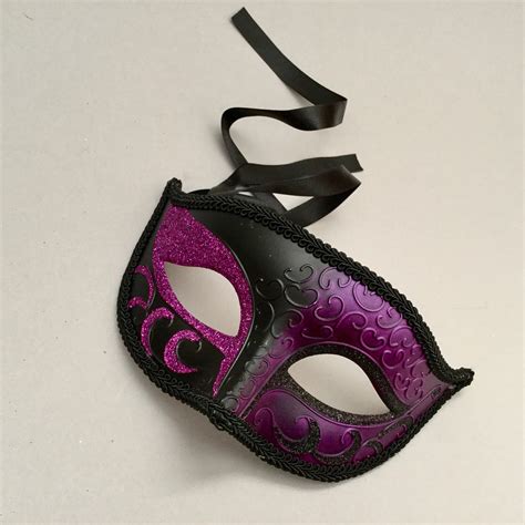 Couples Masquerade Ball Party Purple Brocade Lace Mask Mask Etsy