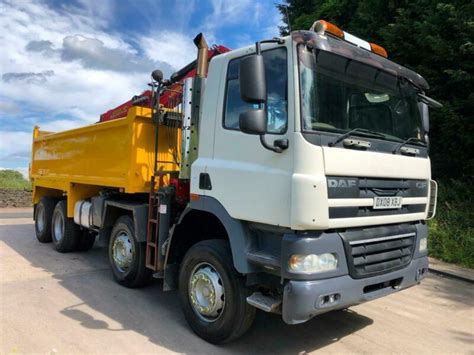 2008 08 Daf Cf 85410 8x4 Steel Tipper Epsilon E120l Crane With Grab