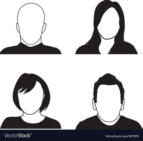 People Head Silhouettes Royalty Free Vector Image