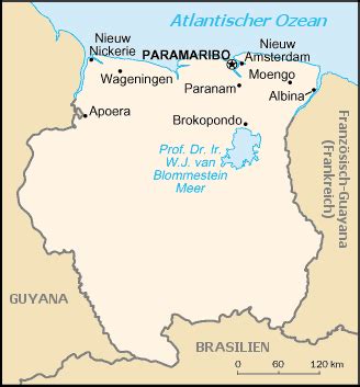 Suriname ist ein staat in südamerika und flächenmassig das kleinste auf weltkarte.com finden sie eine vielfalt von links zu kostenlosen online weltkarten, landkarten. Landkarte Suriname (Kleine Übersichtskarte) : Weltkarte ...