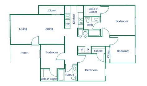 A four bedroom apartment or house can provide ample space for the average family. Columbus Apartments | Floor Plans