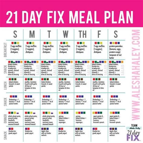 21 Day Fix Meal Plan Alesha Haley 21dayfix Googlpe2cwi