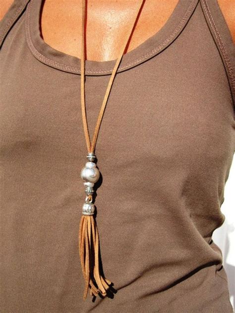 Long Leather Necklace Tassel Necklaces Bohemian Jewelry Boho