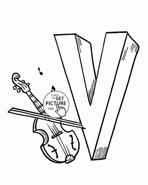 Letter V - Alphabet coloring pages for kids, ABC printables free - Wuppsy.com | Alphabet