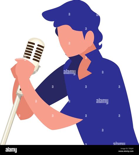 singer with microphone character vector illustration design stock vector image and art alamy