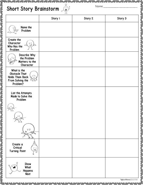 Short Story Planning Sheets Graphic Organizers For Narrative Writing
