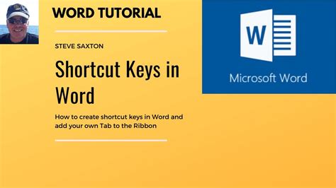 Keyboard Shortcuts And Ribbon Tabs In Microsoft Word Youtube