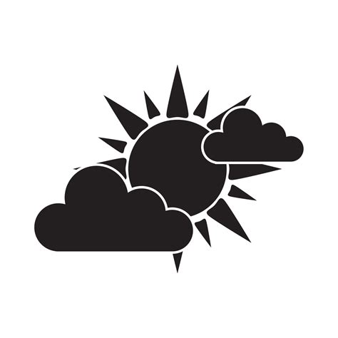 Sun Clouds Sky Weather In Silhouette Style Isolated Icon 13263190