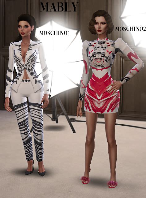 Mablystore Moschino Set Rose Clothing Sims 4 Clothing Sims 3 Mods