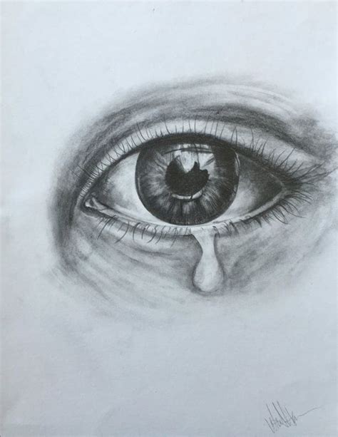 Just one of millions of high quality products available. Print of original pencil drawing Crying Eye by ...