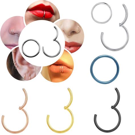 Surgical Steel Nose Ring Septum Clicker Hinge Perfect For Nose