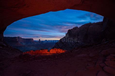 False Kiva At Night With Starry Sky Stock Photo Image Of Butte