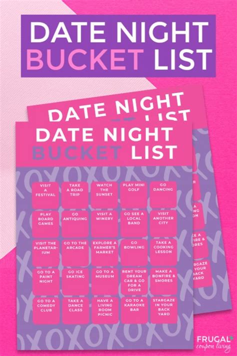 25 Unique Date Night Bucket List Ideas For Home Or Out Printable Pdf