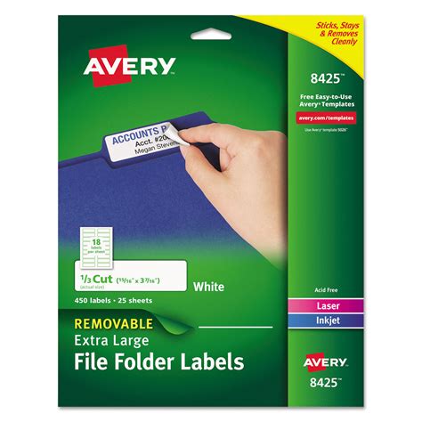 Avery 05230 Removable File Folder Labels With Sure Feed Technology 0