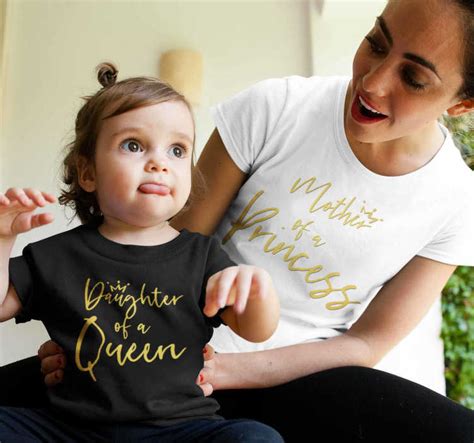 Queen And Princess Mother And Daughter T Shirt Tenstickers