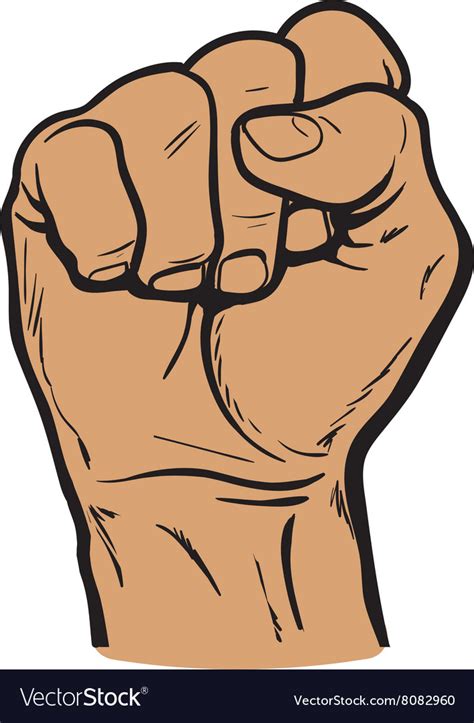 Hand Shows Fist As A Symbol Power Royalty Free Vector Image