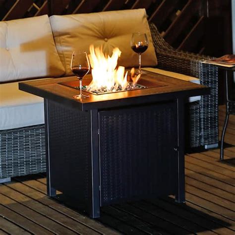 Heatmaxx 30 In 50000 Btu Propane Gas Fire Pit Table Square Gas