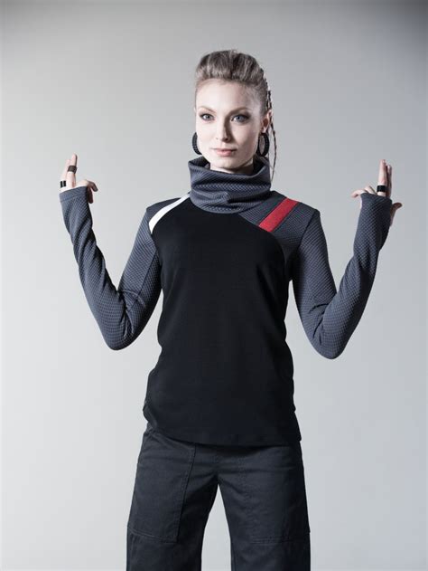 Turtleneck Sweater With Pocket Thumbhole Sleeve Cyberpunk Etsy In