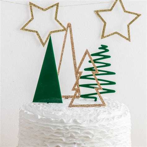 Christmas Tree Cake Topper Party Gift Set By Funky Laser