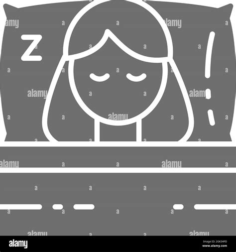 Vector Sleeping Girl On Bed Grey Icon Stock Vector Image And Art Alamy