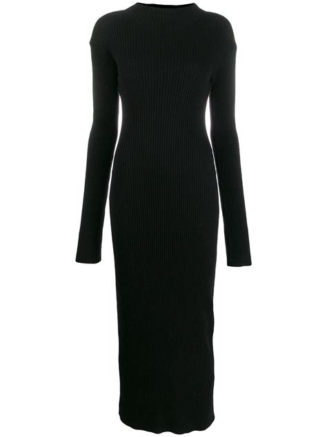 Our Legacy Cotton Ribbed Knitted Dress In Black Lyst