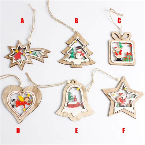 Check spelling or type a new query. Christmas Tree Decoration Snowman Santa Bells Wooden ...