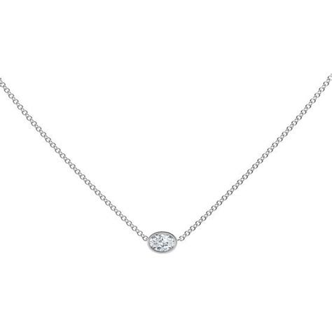 the forevermark tribute™ collection oval diamond necklace 18k bezel set necklace diamond