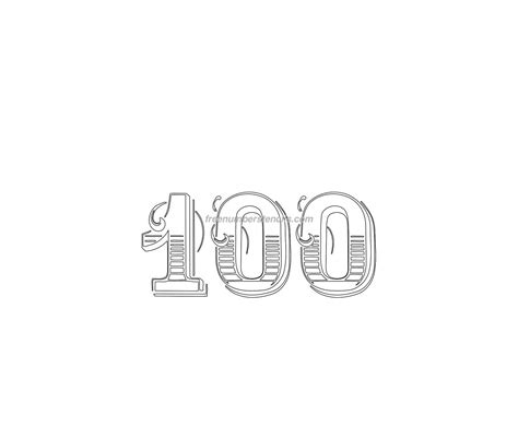 Free Decorative 100 Number Stencil