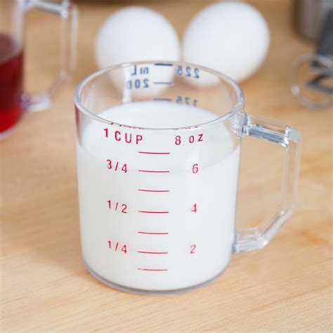 1/4 cup = 4 tbsp. Cambro 25MCCW135 Camwear 1 Cup Clear Measuring Cup