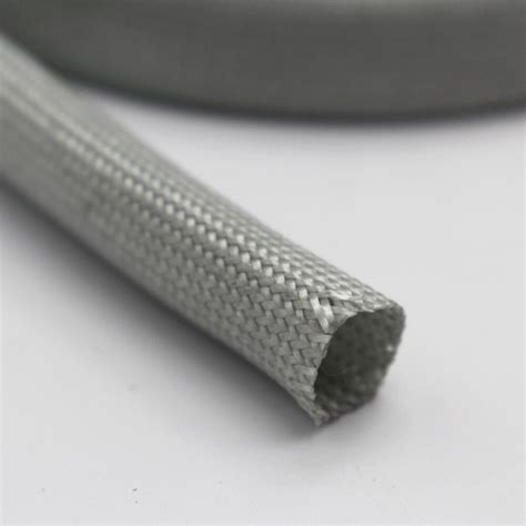 10mm Dia Gray Heat Resistant Sleeving Cable Wire High Temperature