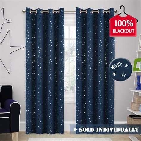 Curtains 100 Blackout Star Curtains For Boys Room 52 X 84 Inch