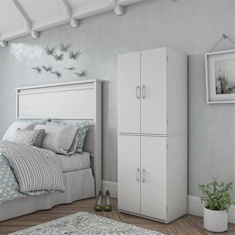 Mainstays storage cabinet comes with two adjustable shelves and one fixed shelf. Mainstays 4 Door Storage Cabinet, White Stipple - Walmart.com | Tall cabinet storage, Storage ...