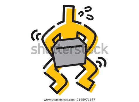 Stick Figure Carrying Heavy Objects Stock Vector Royalty Free