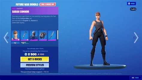 Battle royale features plenty of outfits, gliders, and black blings for players to pick up. T-800 Terminator and Sarah Connor appeared in the Fortnite ...