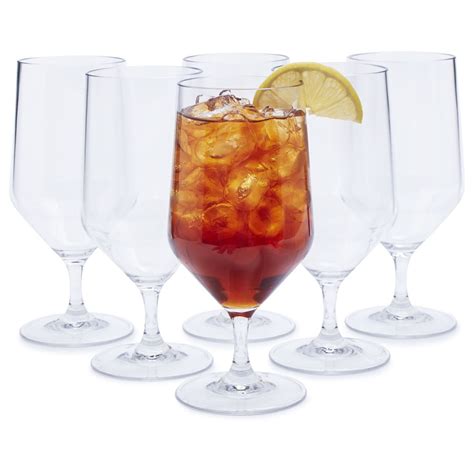 Outdoor Footed Iced Tea Glasses Set Of 6 Iced Tea Glasses Outdoor Dining Set Dinnerware