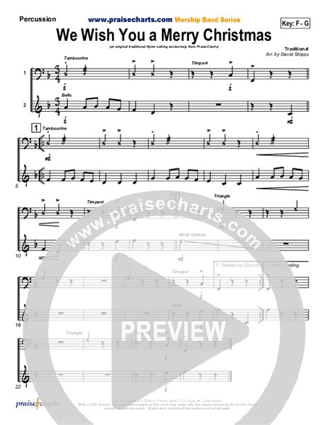 We Wish You A Merry Christmas Percussion Sheet Music Pdf Traditional