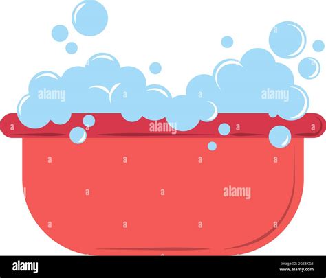 Plastic Basin With Soap Suds Stock Vector Image Art Alamy