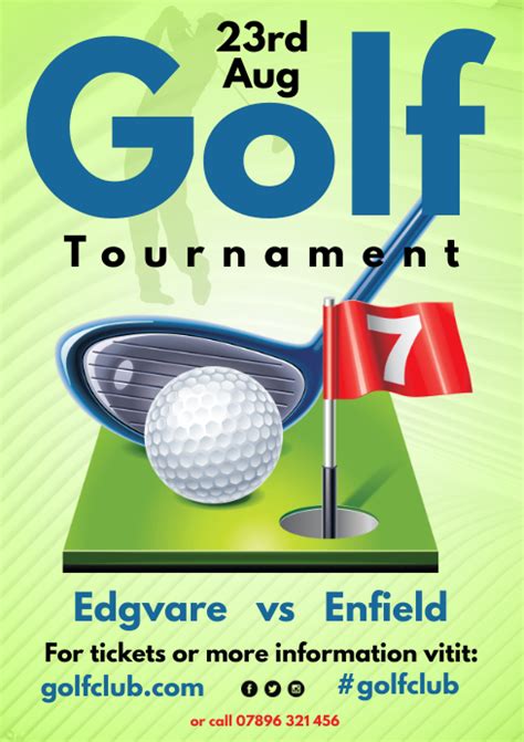 Golf Tournament Poster Template Postermywall