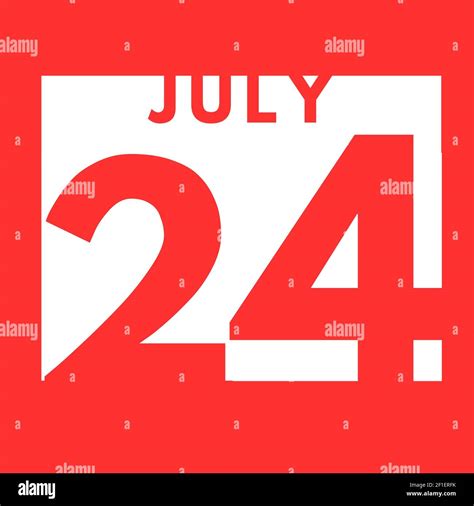 July 24 Flat Modern Daily Calendar Icon Date Day Month Calendar