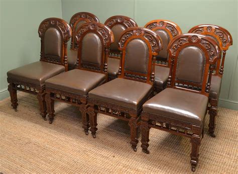 Superb Set Of Eight Victorian Antique Walnut Dining Chairs Antiques World