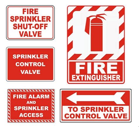 Rectangular Redgreen And White Fire Safety Signages Set Dimension 3