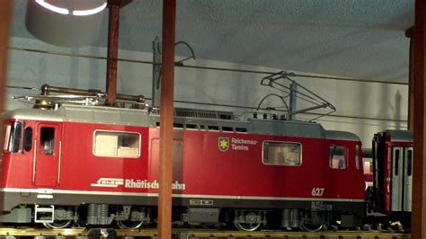 Lgb Rhb Bernina Express On My Indoor Overhead Layout Youtube