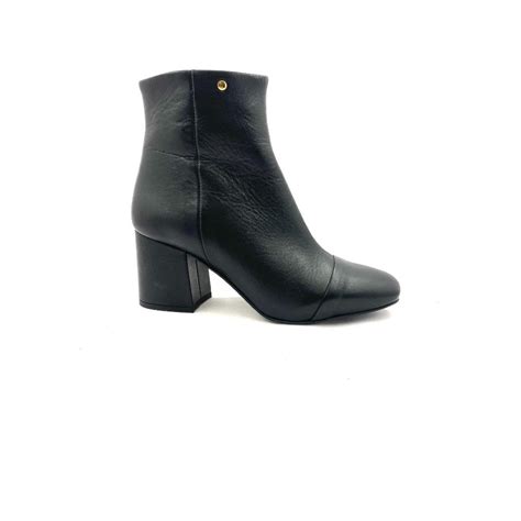 Laura Bwomens Leather Zip Ankle Boot Black Leather Paul Byron